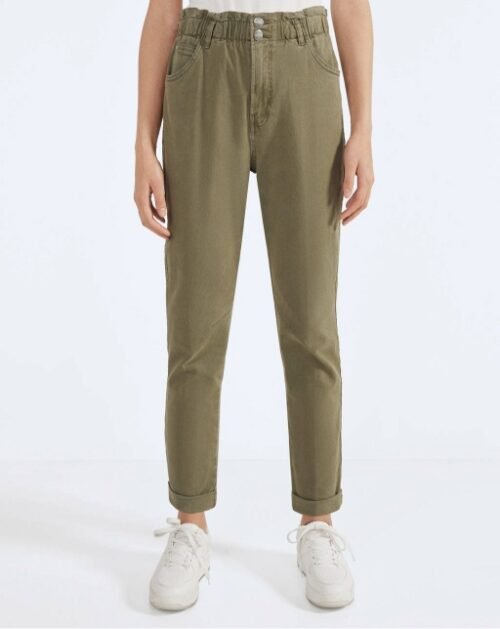 Trousers with elastic waistband