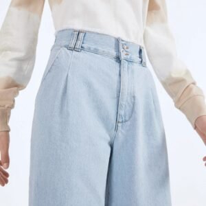 product-17-3 Culotte jeans with frayed hems