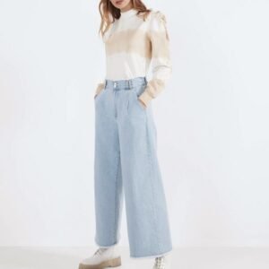 product-17-4 Culotte jeans with frayed hems