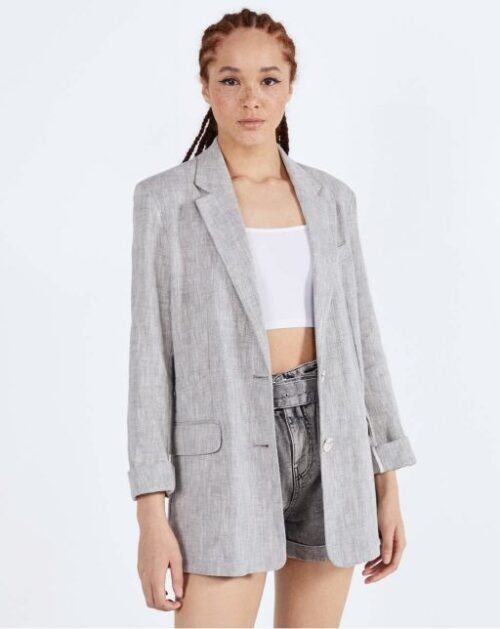 Linen-effect blazer