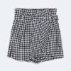 Gingham check print skort