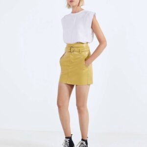 product-23-4 Faux leather skirt with belt