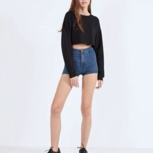 product-4-4 High waist denim shorts