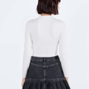 Bodysuit with slit and gathered detail